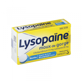 Lysopaïne maux de gorge - 36 comprimés à sucer...