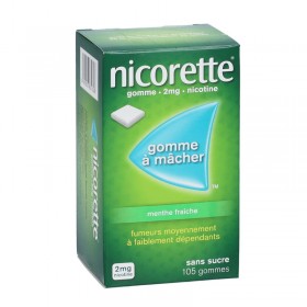 Nicorette 2mg sans sucre menthe fraîche - 105...