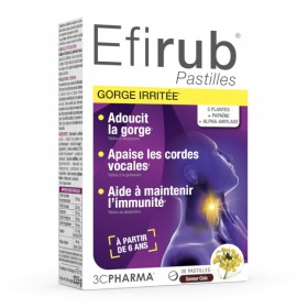 Efirub gorge irritée 30 pastilles goût cola 3C...