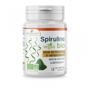 Vegan and organic spirulina LES 3 CHENES 100 tablets