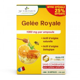 Gelée royale 1000 mg LES 3 CHÊNES +25% offert