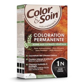 Coloration permanente 1N noir ébène Color et Soin LES 3 CHENES