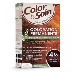 Permanent hair dye 4M mahogany chestnut Color&Soin LES 3 CHENES