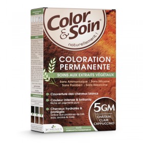 Coloration permanente 5GM châtain clair cappuccino Color et Soin LES 3 CHENES