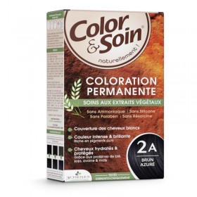 Permanent hair dye 2A azure black Color&Soin LES 3 CHENES