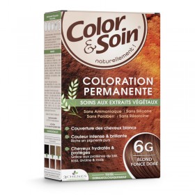 Permanent hair dye 6G dark golden blond...