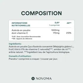 Acérola BIO 1000 mg 30 comprimés NOVOMA