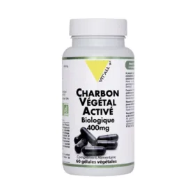 Charbon végétal activé BIO 400 mg 60 gélules végétales VIT'ALL+