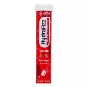 UPSA HydraFizz HYDRA goût fraise - 16 comprimés effervescents