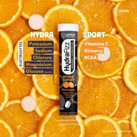 HydraFizz: HYDRA + SPORT orange flavor - 16 effervescent tablets
