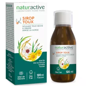 Sirop toux sèches et grasse, apaise la gorge NATURACTIVE 120ml